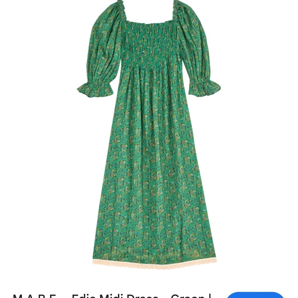 M.A.B.E Eddie Midi Floral Cottagecore Cotton Prairie Dress Coquette Euro Summer - Picture 3 of 10